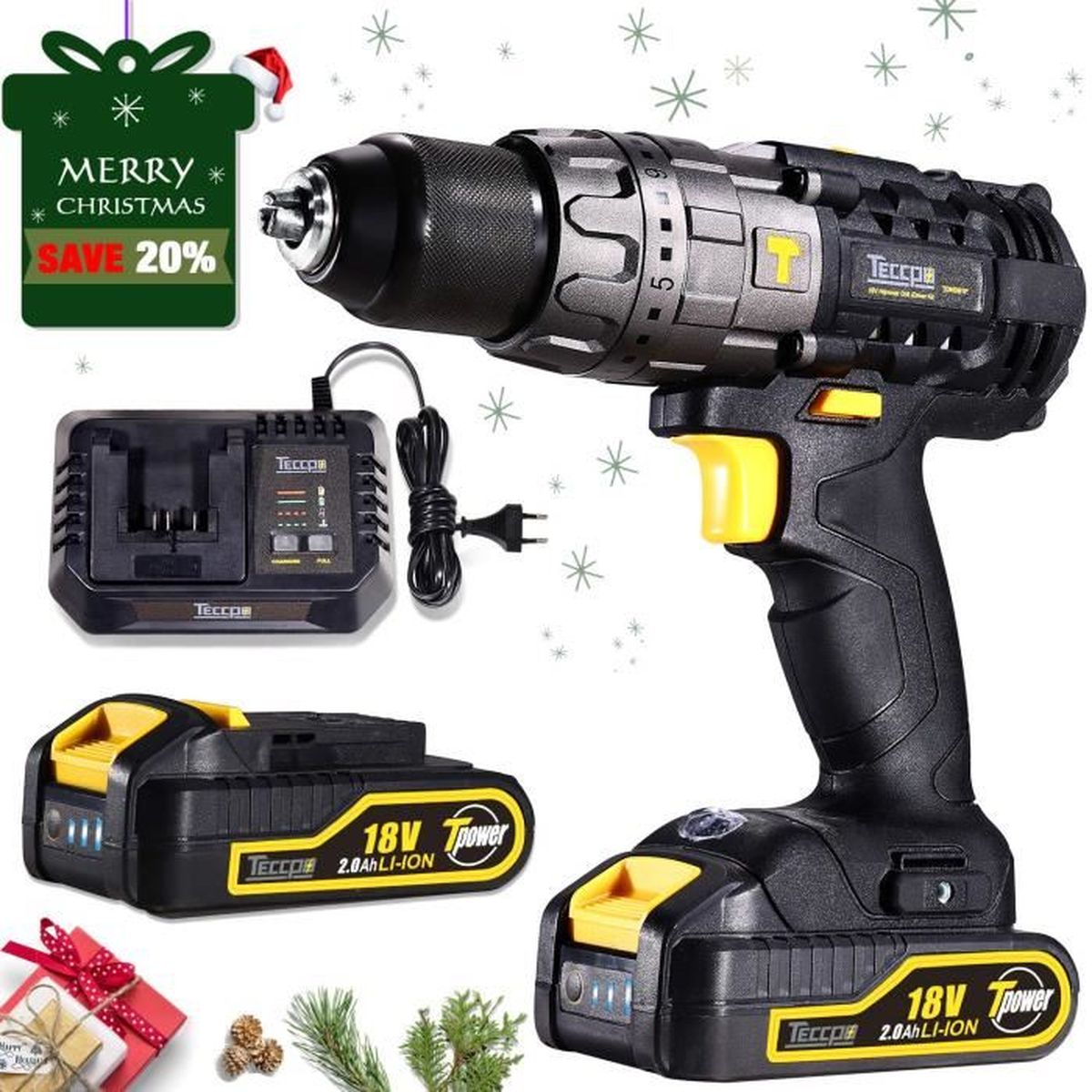 Perceuse Visseuse Sans Fil Professional Visseuse A Percussion 60nm 18v 2 Batteries 2 0ah 29 Pieces Set D Accessoires Achat Vente Perceuse Perceuse Visseuse Sans Fil Cdiscount