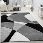 PACO HOME Créateur Tapis Moderne Géométrique Motif Découpe Des Contours En Noir Blanc [240x330 cm]