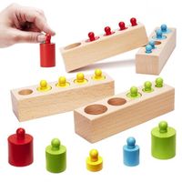 Ikonka, Cylindres en bois Montessori colorés
