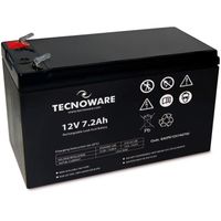 Tecnoware Batterie au plomb étanche 12 V Capacité 7 Ah - pour Onduleur, Systèmes de vidéosurveillance et alarme - Cosse Faston 6,3
