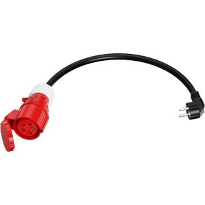 PRISE 45Cm Adaptor Cable Schuko Plug To Cee Socket, Adaptateur Cee Schuko Vers Prise Cee, 415V-16A, 3 Phases, Pour Camping Et Campi[m2023]