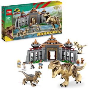 ASSEMBLAGE CONSTRUCTION LEGO® Jurassic Park 76961 Le Centre des Visiteurs : l’Attaque du T. Rex et du Vélociraptor, Jouet