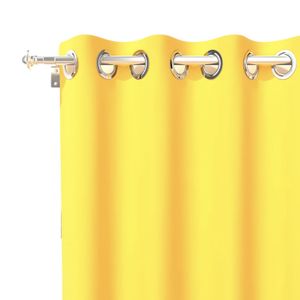 RIDEAU Rideau uni à oeillets infroissable 135x180 cm ALIX jaune radieux, par Soleil d'Ocre