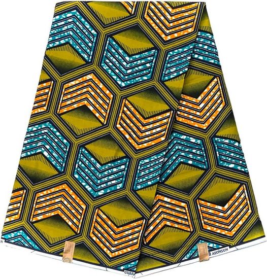 Tissu Wax Africain 100% Coton - 2 Yards (180x120 Cm) - Coupon Pour Vêtements, Boubous, Accessoires