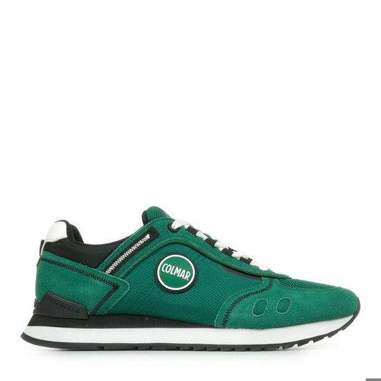 Baskets Travis Sport Colmar Pour Homme - Cuir Microfibre Noir, Semelle Crantée Pour Marche