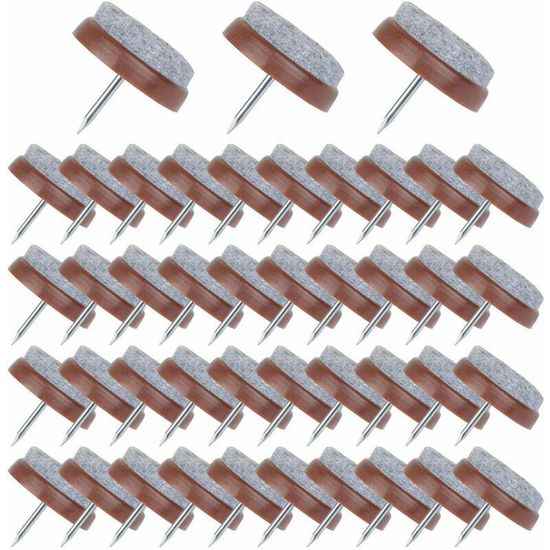 50Pcs Patins De Meuble, 22 Mm Tampon De Chaise En Feutre Avec Boîte De Rangement Pour Chaises En