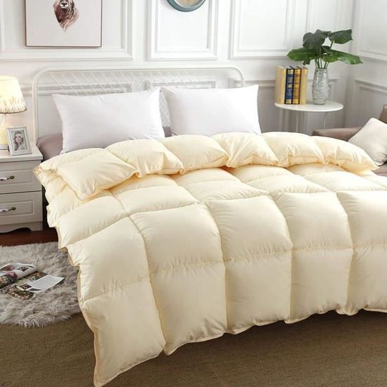 Couette En Duvet D'oie White Cloudz KAPRUN - 240x220 Cm, 950 G, Percale Coton, Lavable, Classe Printemps/automne