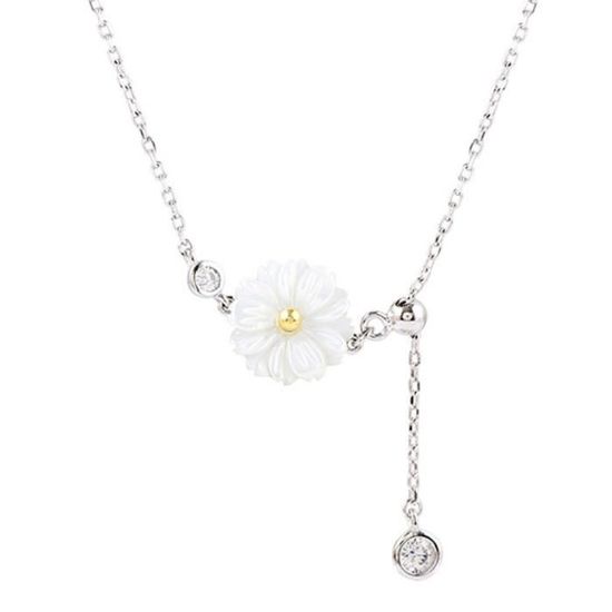 Set Collier + Bracelet Marguerite Émail Coloré - Bijoux Fleur Arc-en-Ciel Bohème Pour Femme Fille, Chaîne Perles Marguerites, Idéal Mariage Ou Cadeau