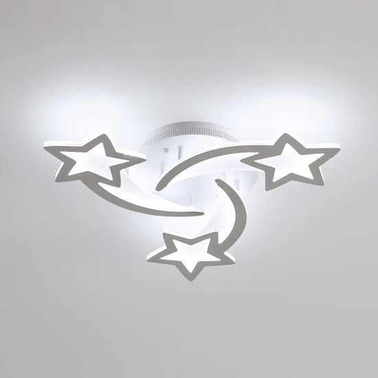Plafonnier LED Blanc Intérieur 40W, Lustre Chambre d'Enfant, 53 * 53 * 13 CM, Blanc Froid 6000K, pour Chambre Salon