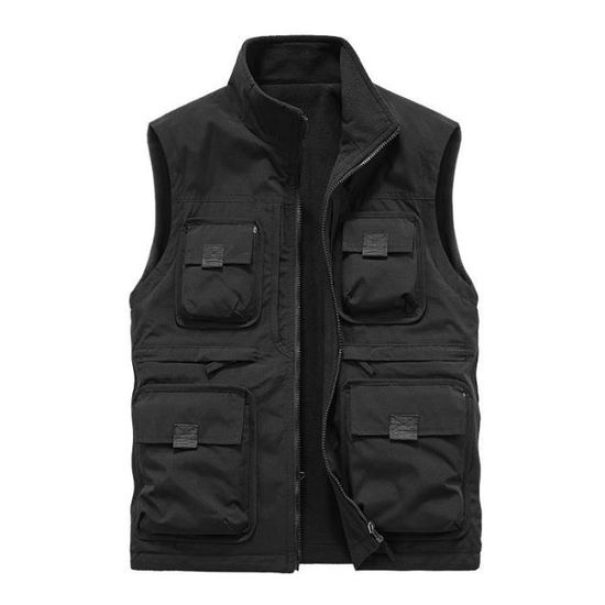Gilet De Pêche Simms Homme – Taille M – Bleu Camouflage Storm – Doublure Polaire – Multi Poches