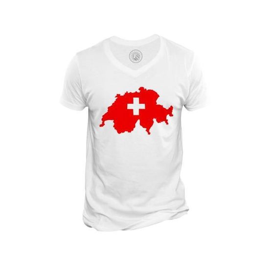 Tee shirt SUISSE foot homme football drapeau switzerland flag euro