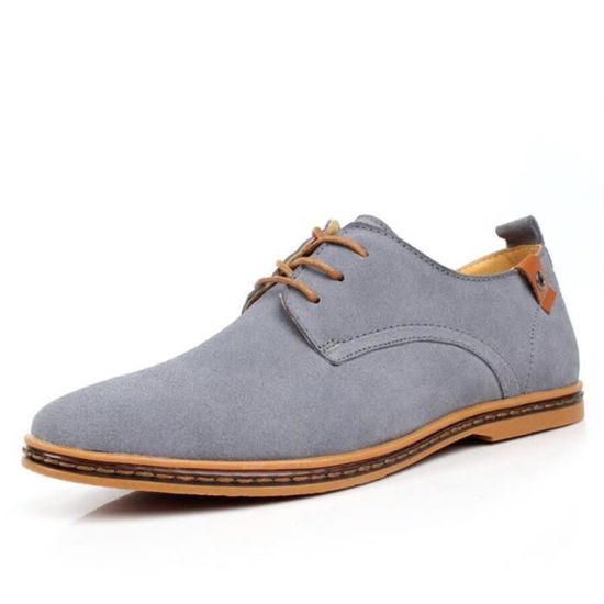 Chaussures de ville homme en cuir su d Grande taille 48 47 Gris
