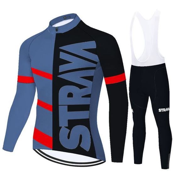 Maillot Cycliste Manches Longues Automne - Respirant + Rembourré - Bandes Réfléchissantes