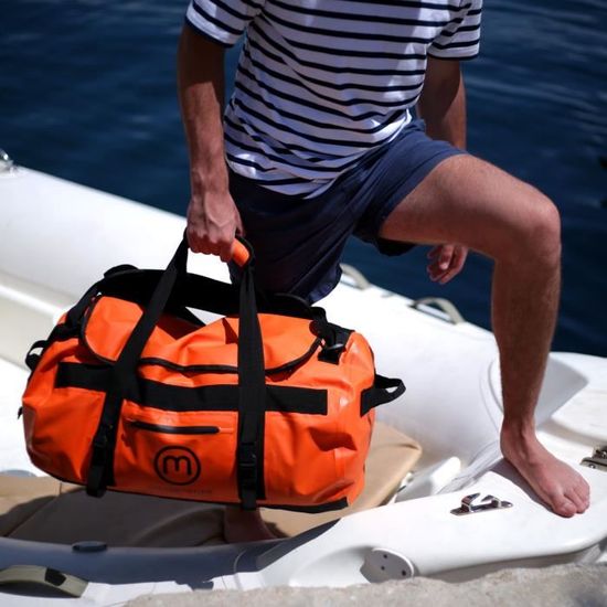 Sac de voyage DUFFEL BAG etanche 90 Litres BLEU MARINE ORANGEMARINE Cdiscount Sport