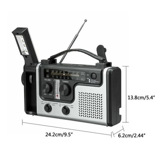 Radio Portable Multibande Docooler HRD-757 - FM, AM, SW, Contrôle Par Appli, Lampe Torche Et Alarme SOS