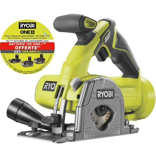 RYOBI Scie Circulaire 18V ONE+ 150mm + Ponceuse Excentrique 125mm - Lot Outils Sans Fil