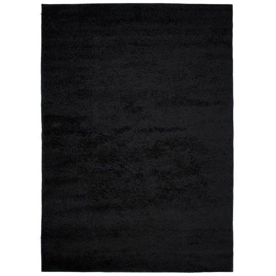 Tapiso tapis salon chambre shaggy delhi noir gris blanc ondes doux