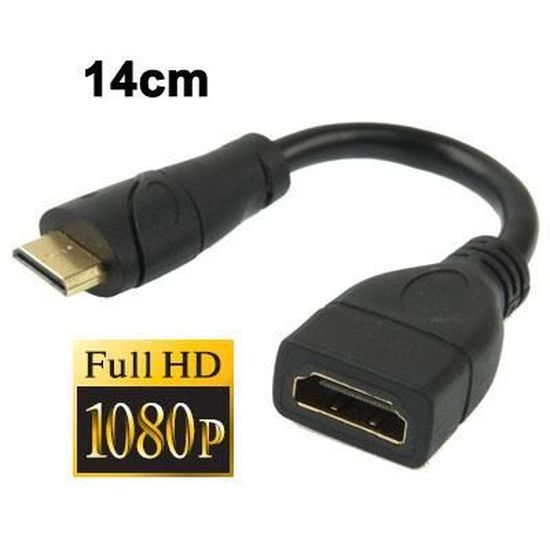 Cordon/câble HDMI Femelle / Mini HDMI mâle 13cm - Cdiscount Informatique