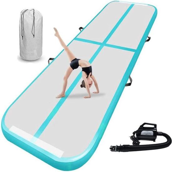Tapis De Gym Gonflable 3m/4m - 10cm D'épaisseur, Antidérapant, Avec Pompe à Air