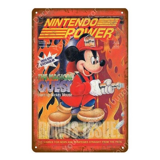 Plaque de décoration métallique Mario Bros - Décoration