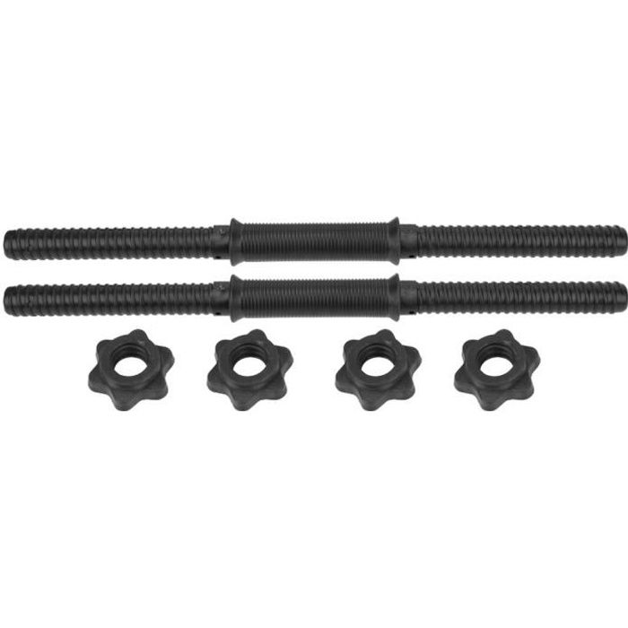 Ensemble de barre d'haltères de gym (2PCS) (avec 4 écrous noirs)