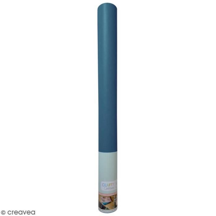 Coupon tissu Simili cuir - Bleu pétrole - 50 x 68 cm issu Simili cuir Crafty cotton, Artemio: Dimensions du coupon : 50 x 68