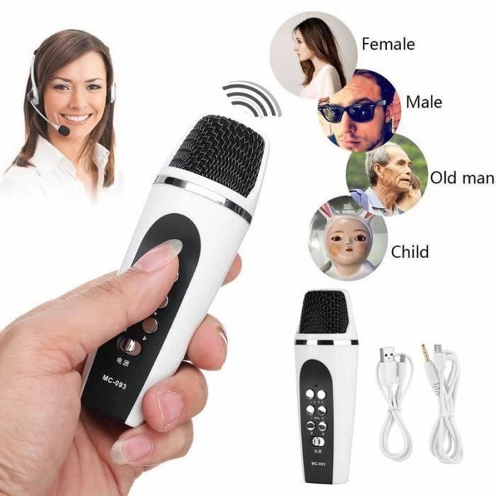 MUGAST Mini Microphone Changeur de Voix 4 Modes Modificateur de Voix Portable Puissant pour Android - IOS -PC VOLG