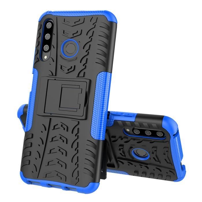 Coque Honor 9X Etui Double Couche Pare Chocs Antichoc TPU Silicone Housse avec Fonction de Support Amélioré - Bleu