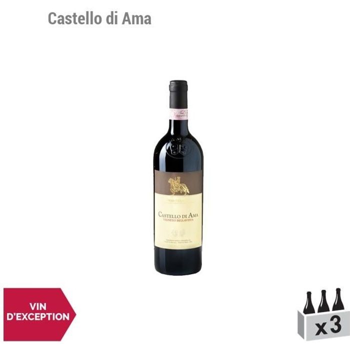 Chianti Classico Vigneto Bellavista Rouge 2013 - Lot de 3x75cl - Castello di Ama - Vin DOP Rouge - Origine Italie - Cépage