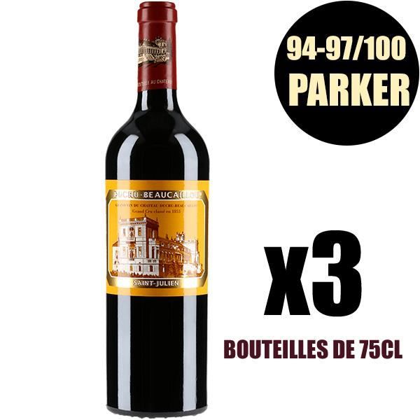 X3 Château Ducru-Beaucaillou 2015 75 cl AOC Saint-Julien Rouge 2ème Cru Classé Vin Rouge