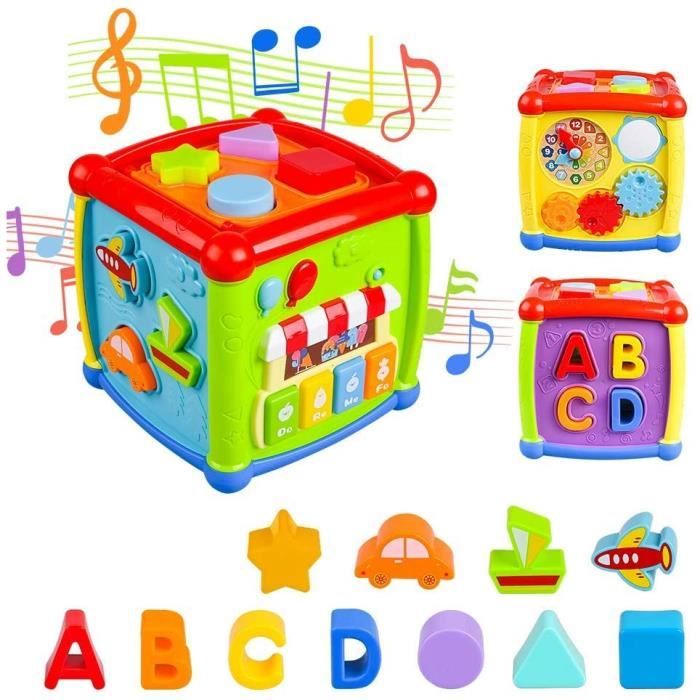 Cube d'activité bébé, six boîtes à musique multifonctionnelles