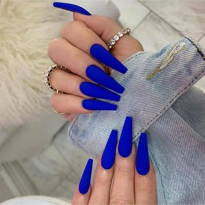 8 -24 pièces bonbons populaires ColorSuper Long Ballet et pointu solide mat vernis manucure Patch faux ongles Options multicolores