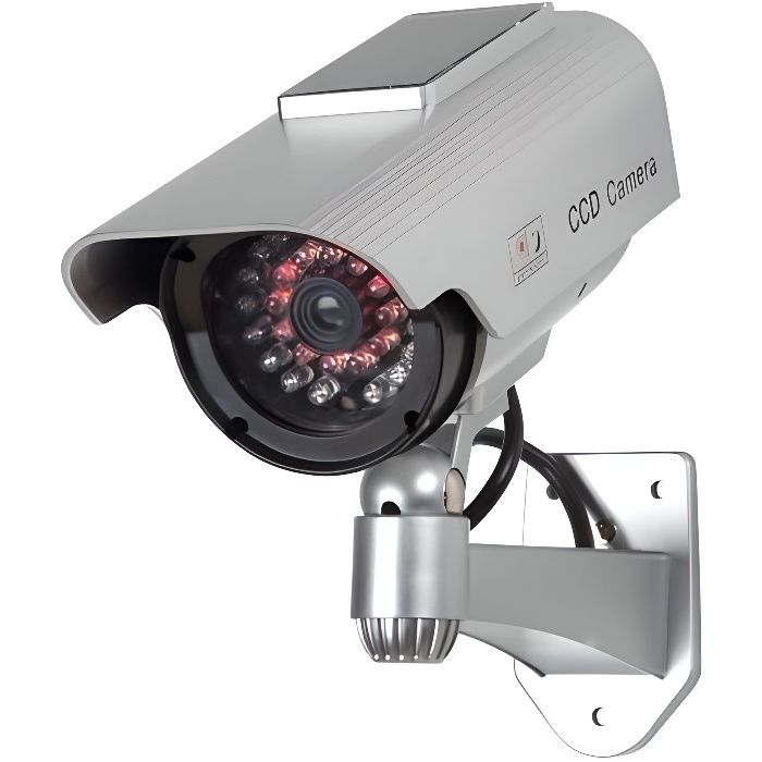 Camera factice avec LEDs IR et panneau solaire
