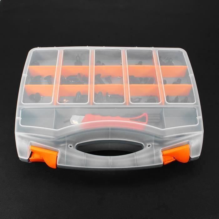 Organisateur Boîte Compartiment Outil Professionnel Rangement Vis Ecrou à Ongles Boulon Léger Amovible Polypropylène G237 L44486