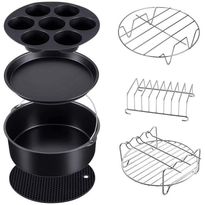 Luntus Accessoires de Cuisson pour Autocuiseur, Cuiseur Vapeur et Friteuse à 7 Ensembles Compatibles pour Ninja Foodi 5And6.5And8 QT