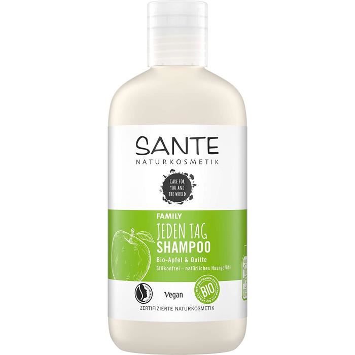 SEC SANTE Naturkosmetik Shampoing tous les jours - Pomme et quitte bio - Soin doux pour cheveux normaux - Nettoyage doux quotidi538