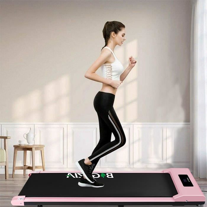 Tapis de Course Portable - Electrique motorisé 1-10 Km-h Rose