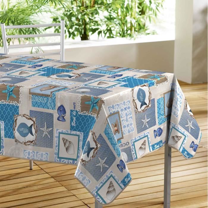CDaffaires nappe rectangle 140 x 240 cm pvc Toile cirée Marinella
