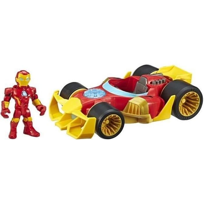 Marvel Avengers Playskool Super Hero Adventures – Véhicule Iron Man et figurine 12,5 cm