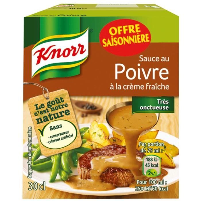 Sauce au Poivre à la crème fraîche 30 cl