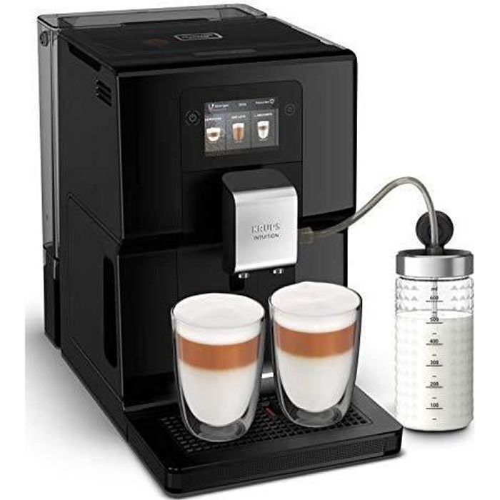 Krups Intuition Preference Machine à café à grain, Cafetière, Broyeur grain, Cappuccino, Espresso, Ecran tactile couleur, 11