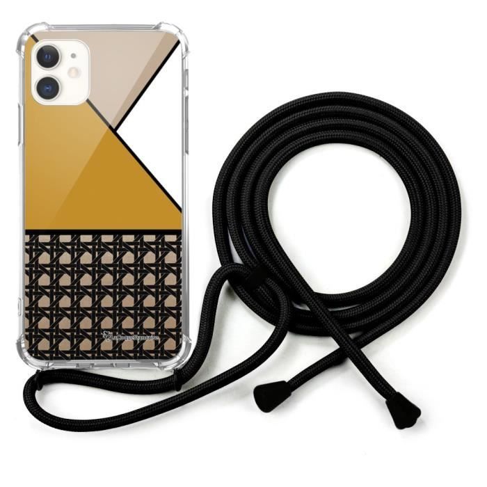 Coque cordon iPhone 12 Mini Dessin Canage moutarde La Coque Francaise