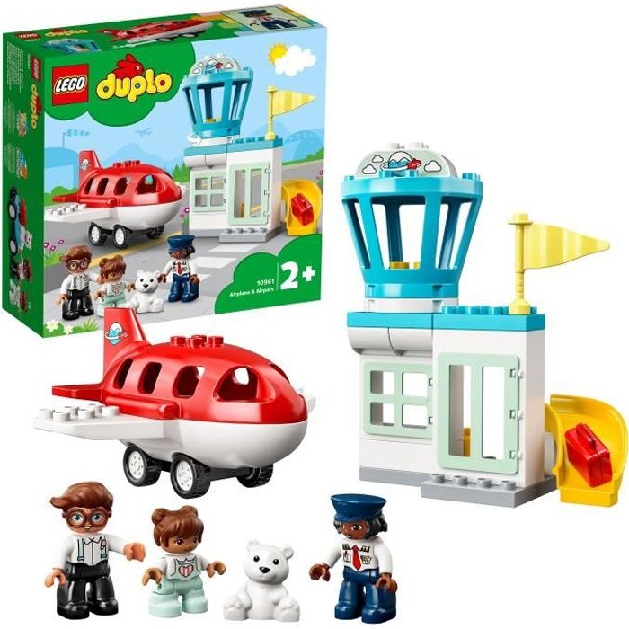 LEGO® 10961 DUPLO® Town Avion et aéroport Jouet Enfant 2 ans avec Figurine de Pilote