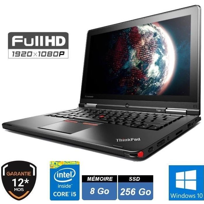Lenovo Thinkpad Yoga 12 I5-5300U 8Go SSD256Go Windows 10 Pro Garantie