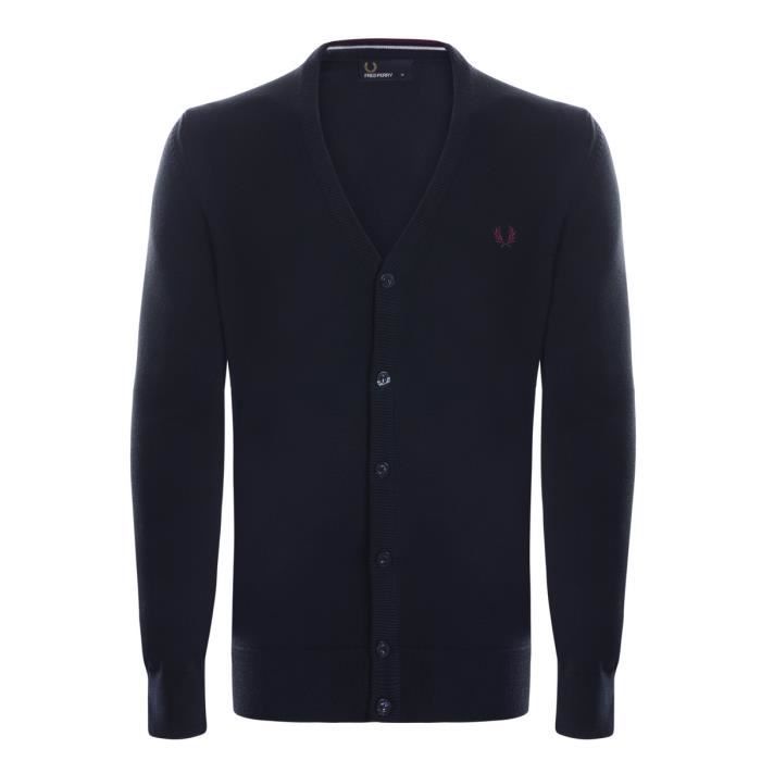 FRED PERRY – Gilet – Cardigan Bleu Marine
