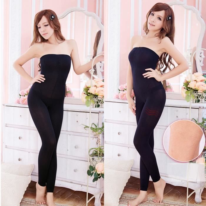 Sculpting sommeil jambe Shaper Pantalon Legging femme taille haute Body Shaper Footsteps Noir ZJX19393BK