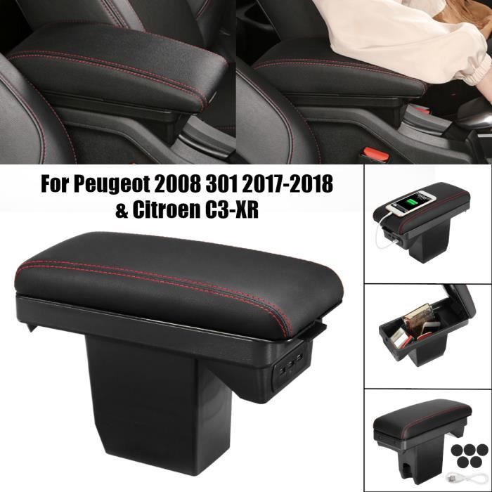 NEUFU Accoudoir Auto Appuie-Bras de Voiture Accoudoir Central Pr Peugeot 2008 301 2017-2018 & Citroen C3-XR Ligne-Rouge