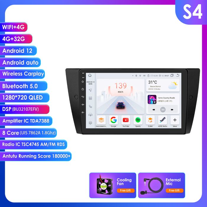 Autoradio Android 11 pour BMW série 3 E90 E91 E92 E93 2006-2012 lecteur multimédia 2din GPS Navi stéréo 9 \