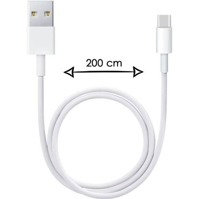 Câble Type C pour Samsung Galaxy A40 2 Mètres Charge Rapide - Câble de Recharge-Synchronisation Rapide Transfert de données