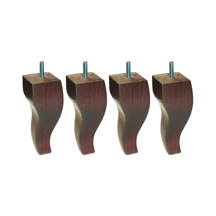 4 Pieds Louis XV Bois Noyer Rustique 15 cm - Bois naturel